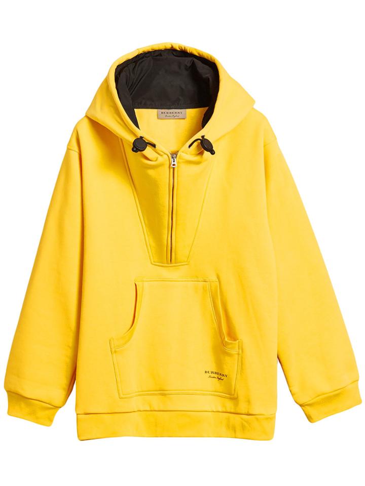 Burberry Oversized Sweatshirt Half-zip Hoodie - Yellow & Orange
