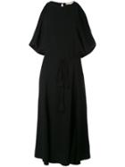 Vanessa Bruno - Cold Shoulder Midi Dress - Women - Silk/acetate/viscose - 40, Black, Silk/acetate/viscose