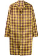Gucci Logo Print Checked Trench Coat - Yellow