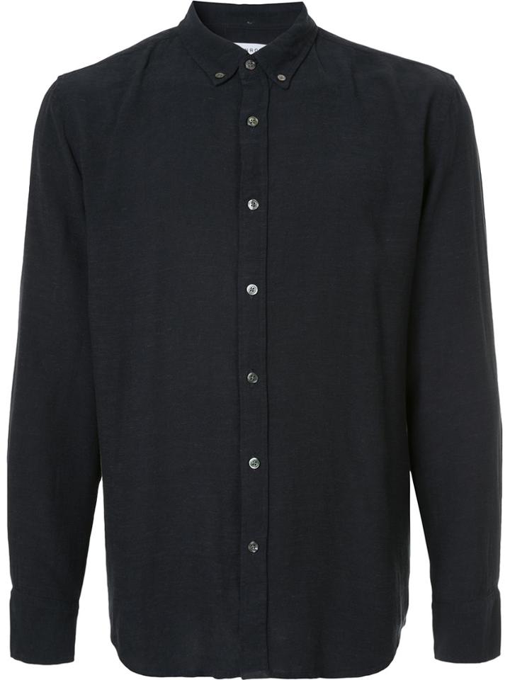 Venroy Draped Button Up Shirt - Blue