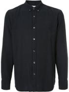 Venroy Draped Button Up Shirt - Blue