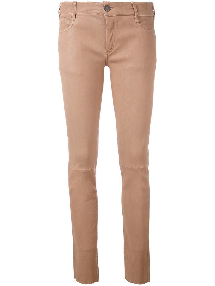 Drome - Skinny Trousers - Women - Leather - M, Tan, Leather
