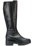 Albano Chunky Zipped Boots - Black