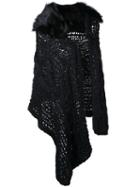 Rundholz Knitted Scarf, Women's, Black, Acrylic/wool/alpaca/racoon Fur