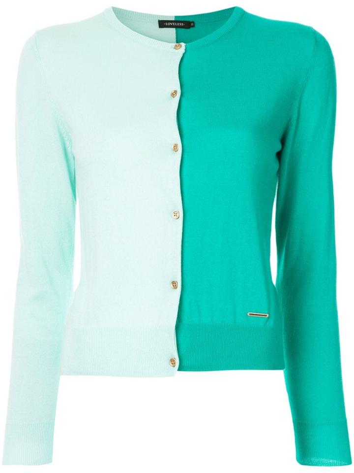 Loveless Contrast Cardigan - Green