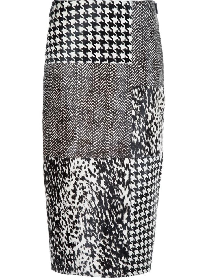 Jason Wu Panelled Midi Skirt, Women's, Size: 4, Black, Pony Hair