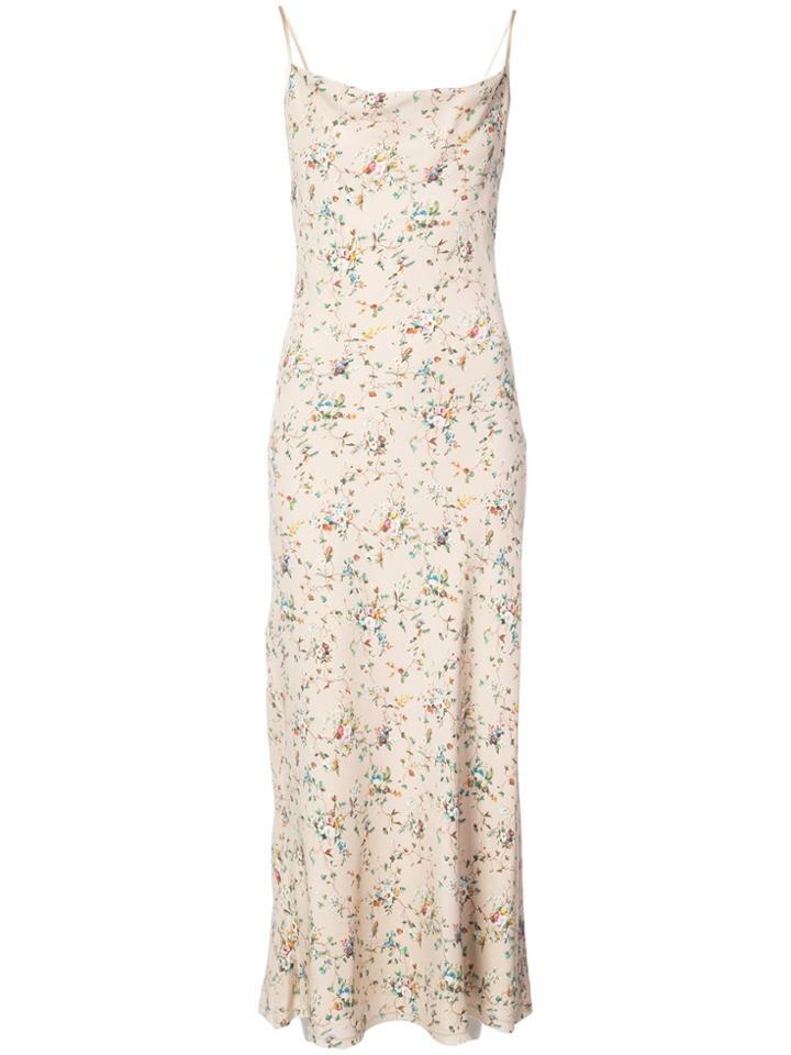 R13 Floral Cown Neck Dress - Nude & Neutrals