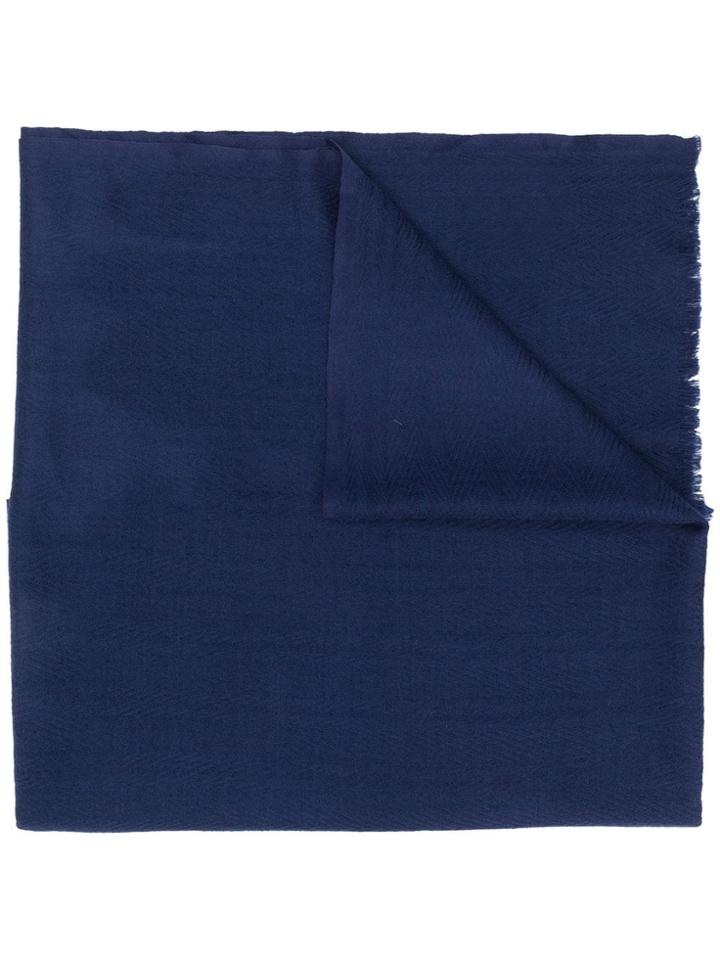Altea Chevron Knit Textured Scarf - Blue