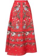 Erdem - Tiana A-line Skirt - Women - Polyester/polyimide - 4, Red, Polyester/polyimide
