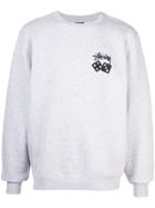 Stussy Logo Embroidered Sweatshirt - Grey