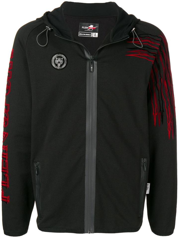 Plein Sport Stamped Hooded Jacket - Black