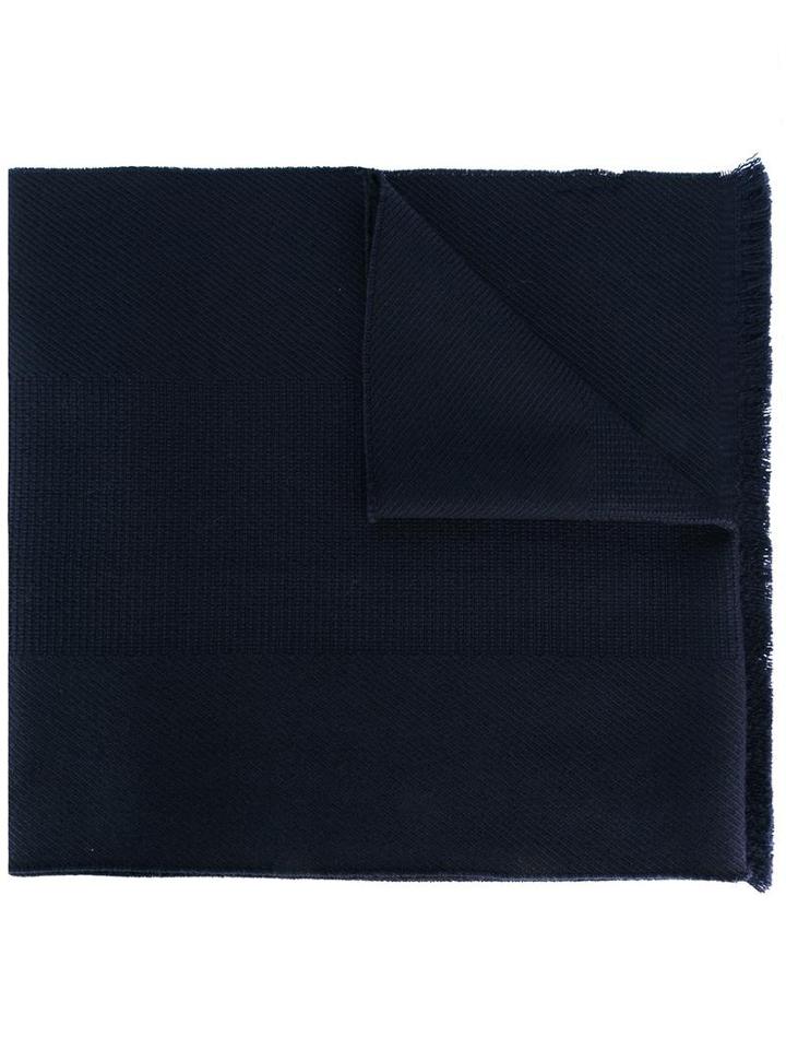Paul Smith Panel Weave Scarf, Men's, Blue, Virgin Wool