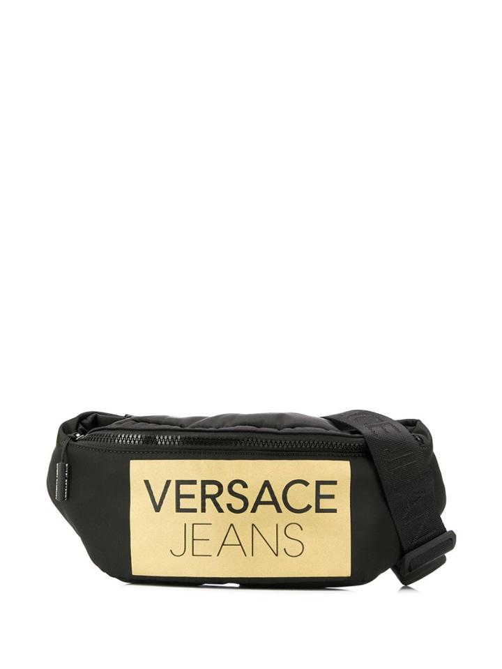 Versace Jeans Logo Zipped Belt Bag - Black