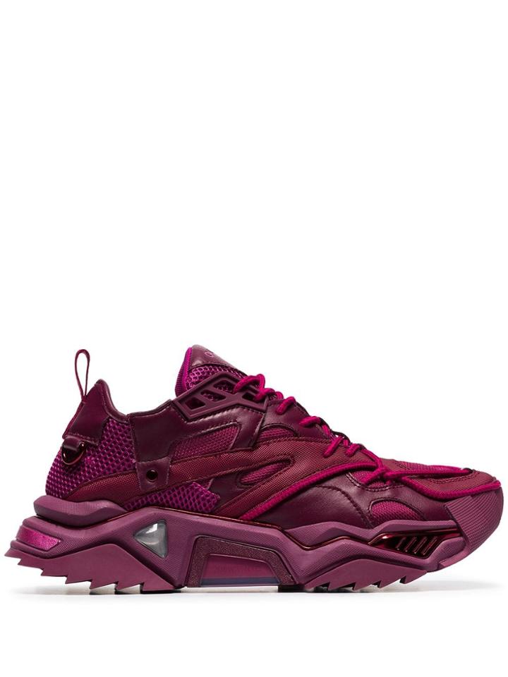 Calvin Klein 205w39nyc Plum Strike 205 Low-top Leather Sneakers - Pink