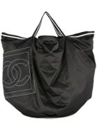 Chanel Vintage Sports Line Jumbo Xl Shoulder Tote Bag - Black