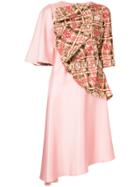Pose Arazzi Asymmetric Printed Ruffle Dress - Pink & Purple