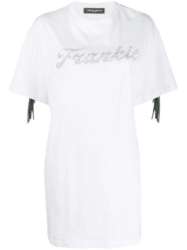Frankie Morello Fringe Detail T-shirt - White