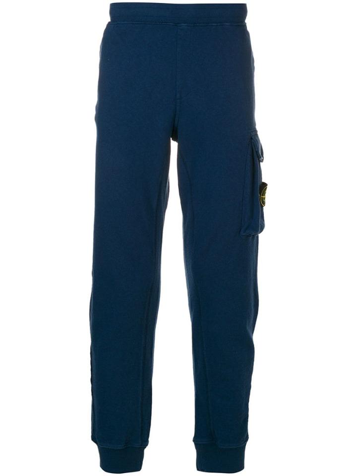Stone Island Cargo Pocket Detail Track Pants - Blue