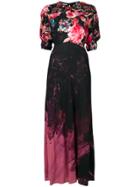 Miu Miu Embellished Floral Print Dress - Pink & Purple