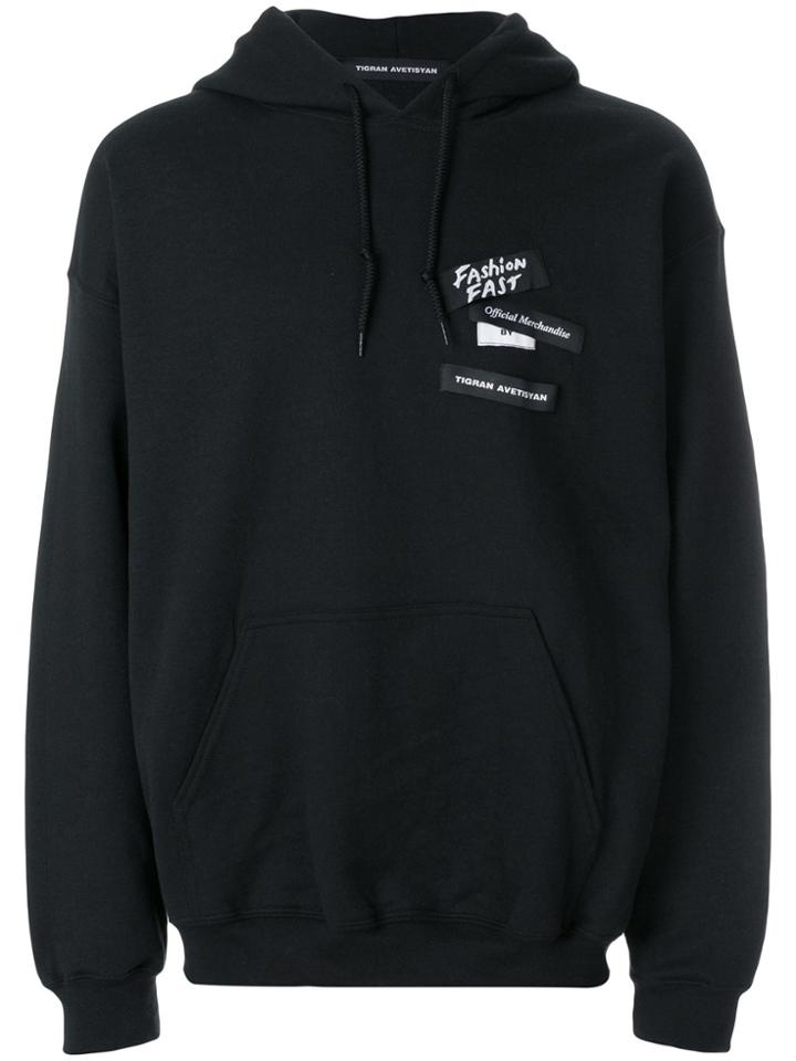 Tigran Avetisyan By Pavel An Applique Patch Detail Hoody - Black