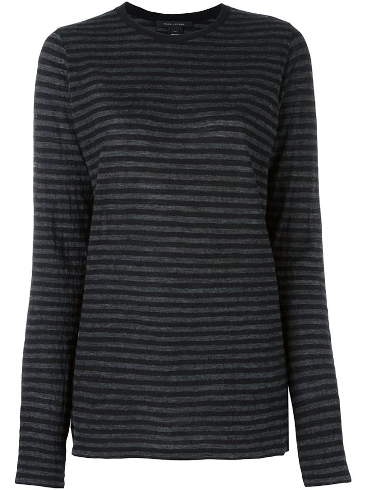 Marc Jacobs Striped Knit Top, Women's, Size: Small, Black, Wool