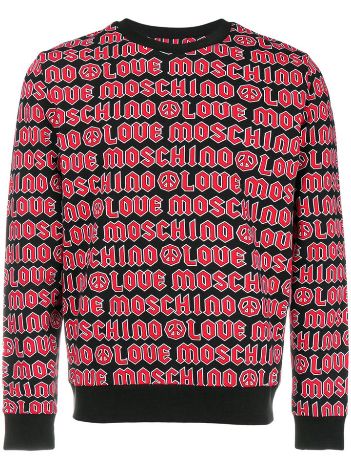Love Moschino Logo Contrast Sweatshirt - Black