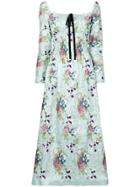 N Duo Embroidered Ruched Dress - Green