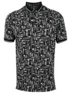 Dolce & Gabbana Instrument Print Polo Shirt, Men's, Size: 48, Black, Cotton