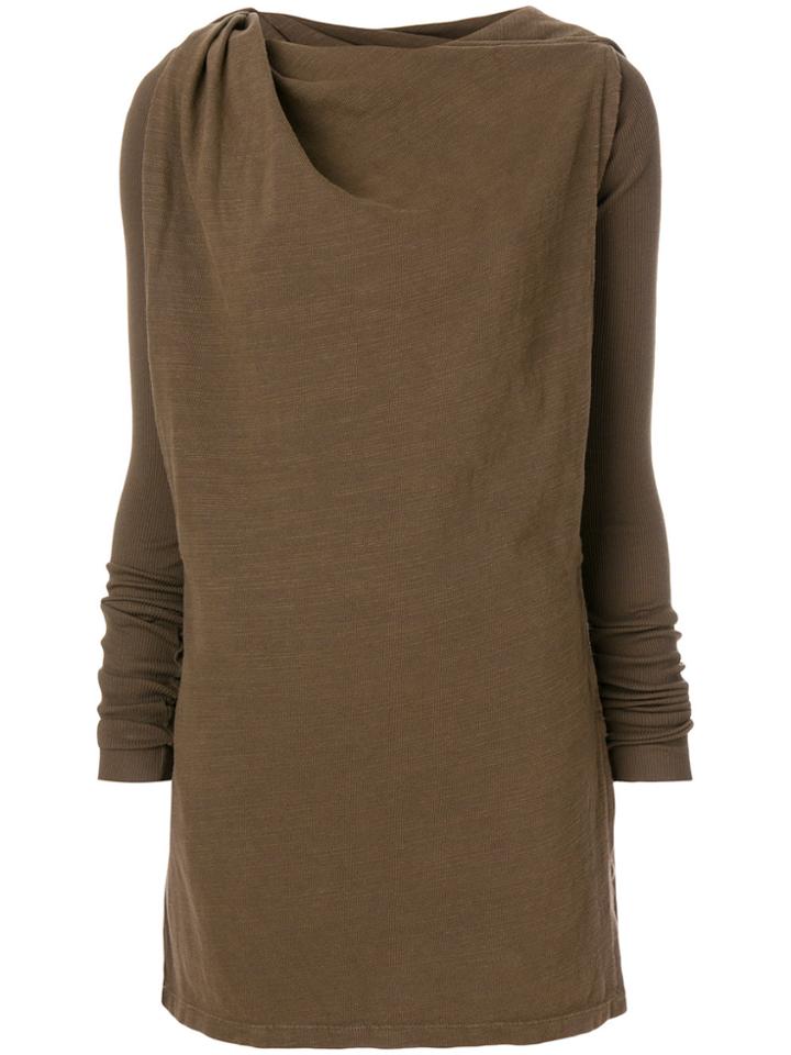 Rick Owens Drkshdw Gathered Neckline Jersey Top - Brown