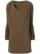 Rick Owens Drkshdw Gathered Neckline Jersey Top - Brown