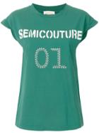 Semicouture Logo Print T-shirt - Green