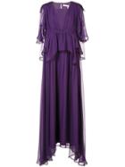 Chloé Long Ruffle Dress - Pink & Purple