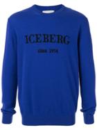 Iceberg Cashmere Logo Knit Jumper - Blue