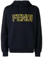 Fendi Logo Print Hoodie - Blue