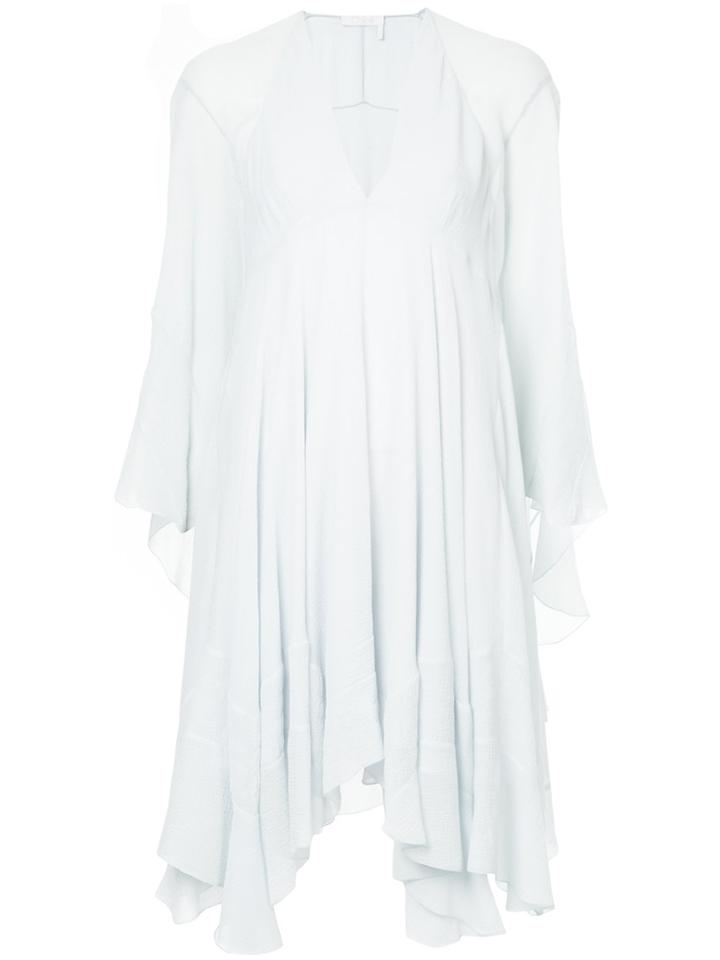 Chloé Midi Handkerchief Dress - Blue