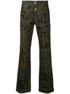 Walter Van Beirendonck Vintage Scribble Ink Jeans - Green