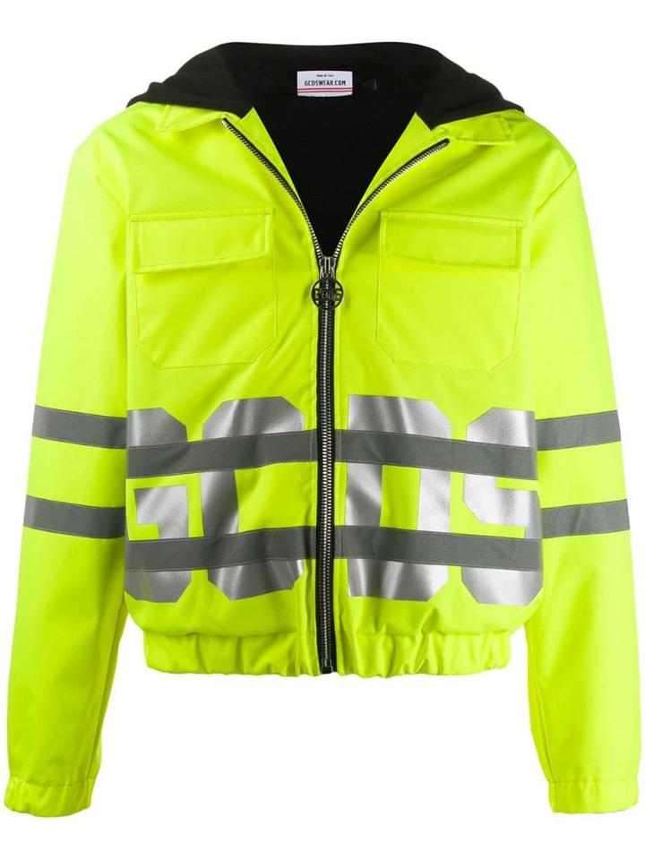 Gcds Reflective Logo Bomber Jacket - Yellow