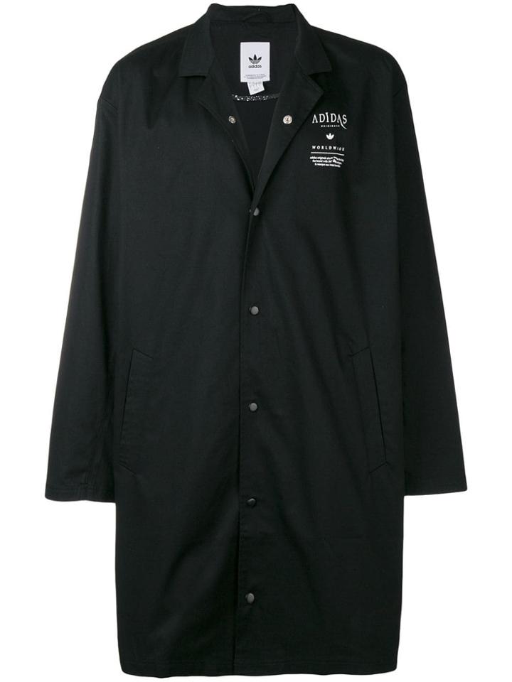 Adidas Rear Logo Print Parka - Black