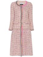 Tiger In The Rain Repurposed Chanel Tweed Midi Coat - Pink