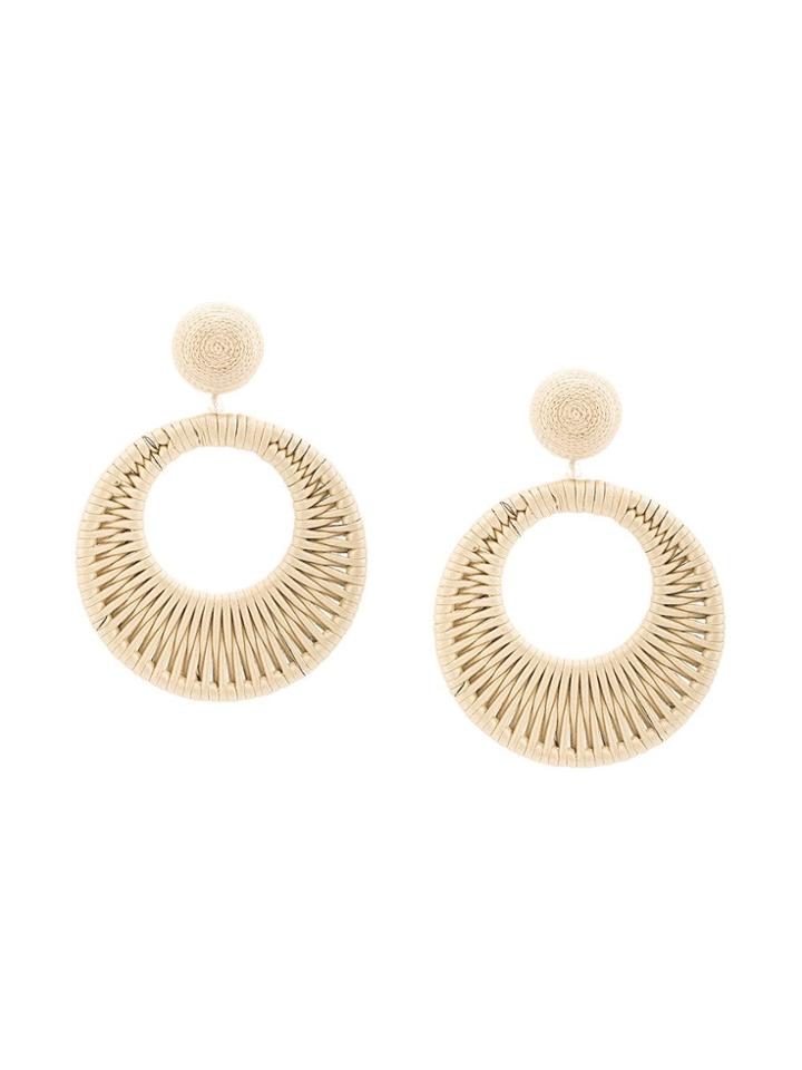 Oscar De La Renta Woven Hoop Earrings - Gold