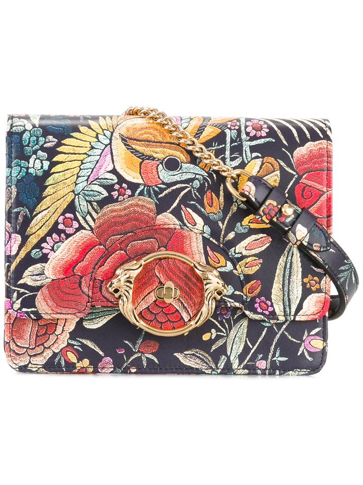 Roberto Cavalli Enchanted Garden Flap Bag, Women's, Leather/cotton/metal