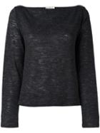 Forte Forte Boat Neck Knitted Top, Women's, Size: 0, Black, Wool/paper Yarn