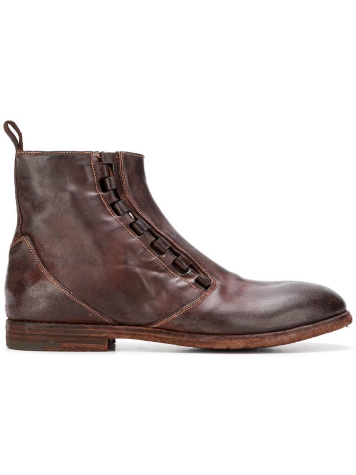 Premiata Drawstring Detail Ankle Boots - Brown