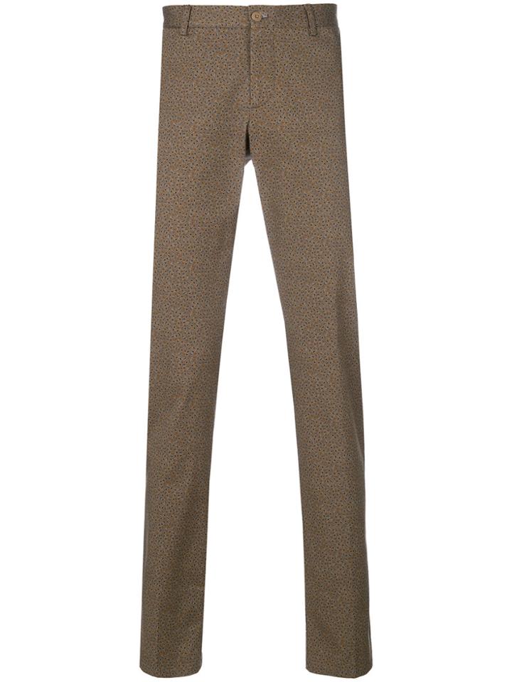 Etro Paisley Print Trousers - Brown