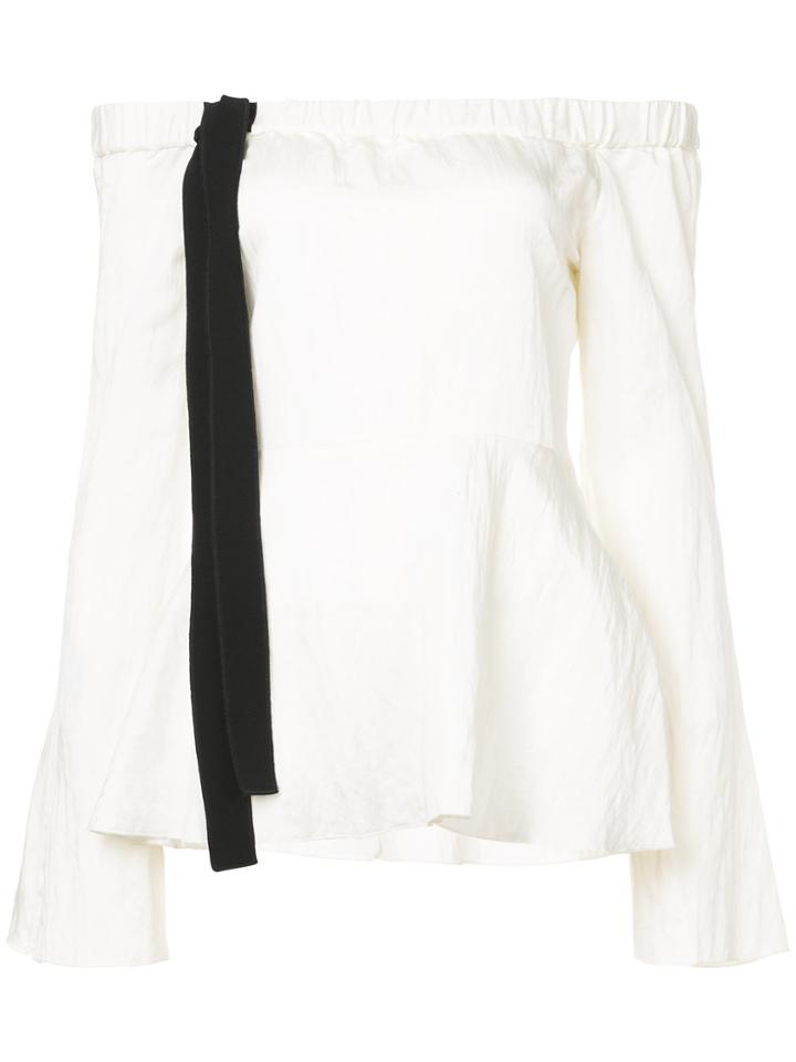Derek Lam 10 Crosby Off The Shoulder Top - Nude & Neutrals