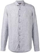 Michael Kors - Striped Shirt - Men - Linen/flax - M, Grey, Linen/flax