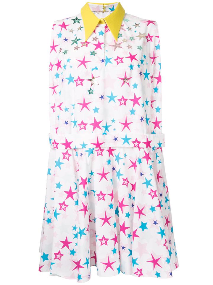 Delpozo Allover Stars Print Dress - White