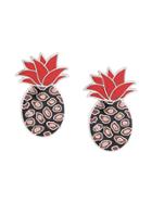 Silhouette Pineapple Earrings - Metallic