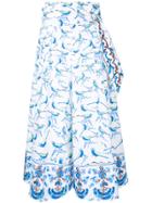 Peter Pilotto Bird Print Wide Leg Trousers - White