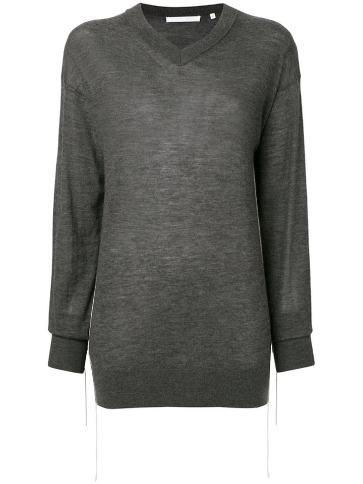 Helmut Lang Cashmere Long-sleeve V-neck - Grey